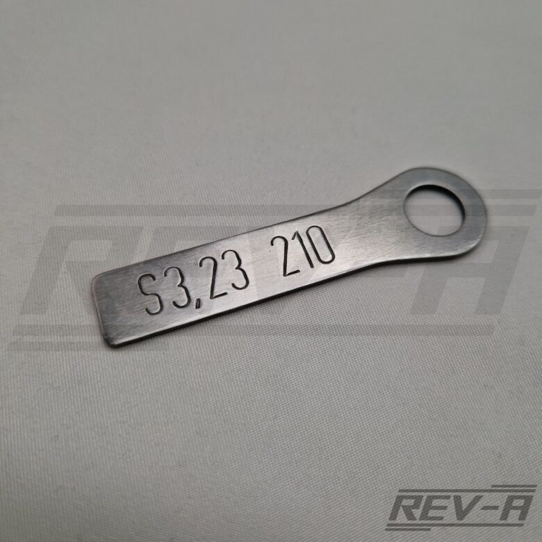 Reduktora attiecību plāksnīte - nerūsējošā tērauda